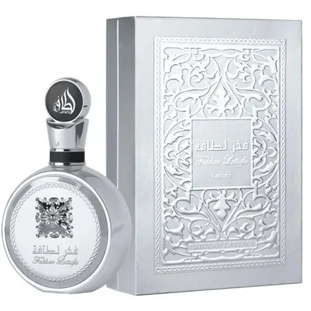 frasco Perfume Lattafa Fakhar Platin Eua de Parfum 100Ml detalhe lateral