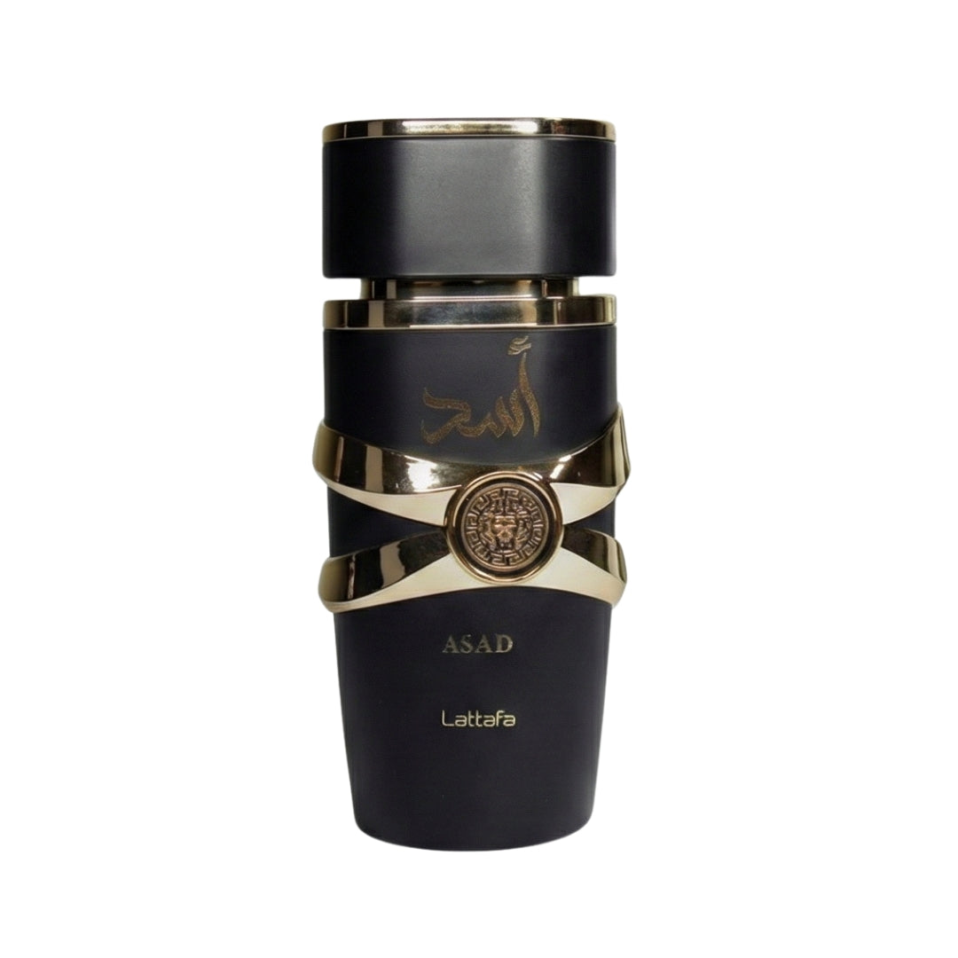 frasco Perfume Lattafa Asad Masculino Eau de Parfum frente fundo branco
