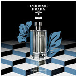 frasco Perfume Masculino Prada L’Homme Eau de Toilette detalhe lateral