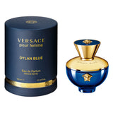 frasco Perfume Feminino Versace Dylan Blue Eau de Parfum detalhe lateral