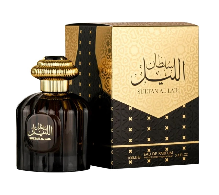 frasco Perfume Masculino Al Wataniah Sultan Al Lail Eau de Parfum detalhe lateral