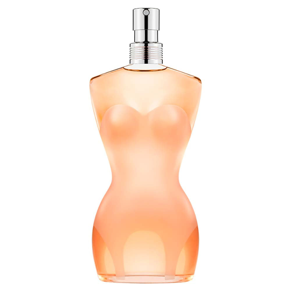 frasco Perfume Feminino Jean Paul Gaultier Classique Eau de Toilette frente fundo branco