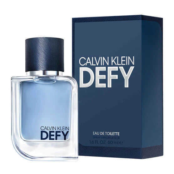 frasco Perfume Masculino Calvin Klein Defy Eau de Toilette detalhe lateral