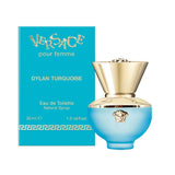 frasco Perfume Feminino Versace Dylan Turquoise Eau de Toilette detalhe lateral