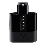 frasco Perfume Masculino Prada Luna Rossa Black Eau de Toilette frente fundo branco