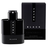 frasco Perfume Masculino Prada Luna Rossa Black Eau de Toilette detalhe lateral