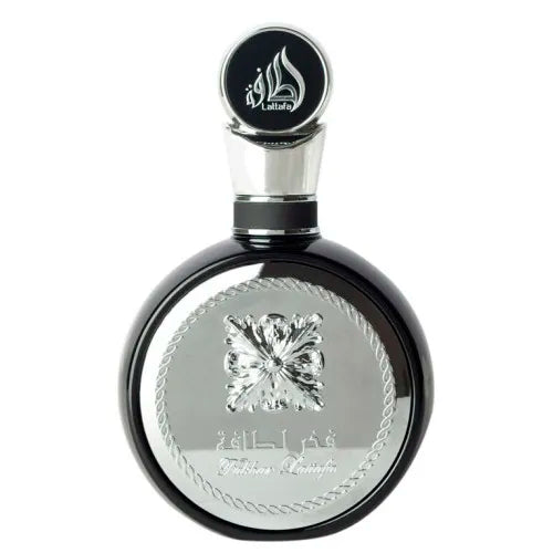 frasco Perfume Masculino Lattafa Fakhar Black Pride Of Eau de Parfum frente fundo branco