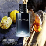frasco Perfume Masculino Dior Sauvage Eau de Toilette embalagem caixa original